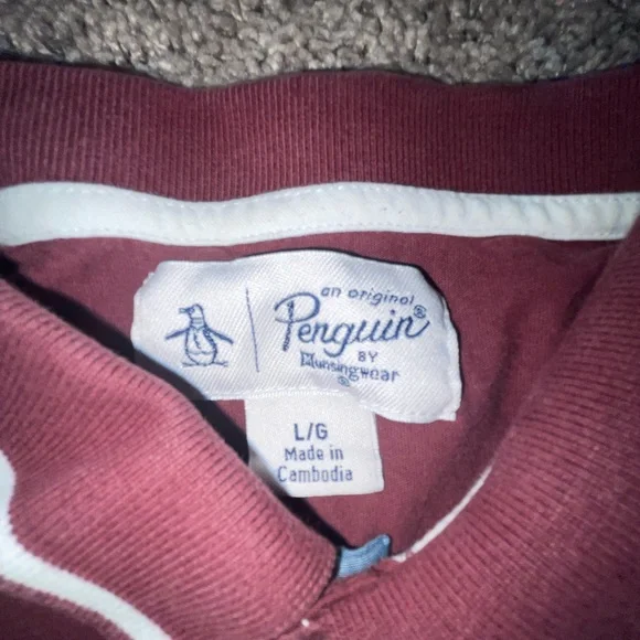 Original Penguin Red Polo Shirt Casual Style - Picture 3 of 4